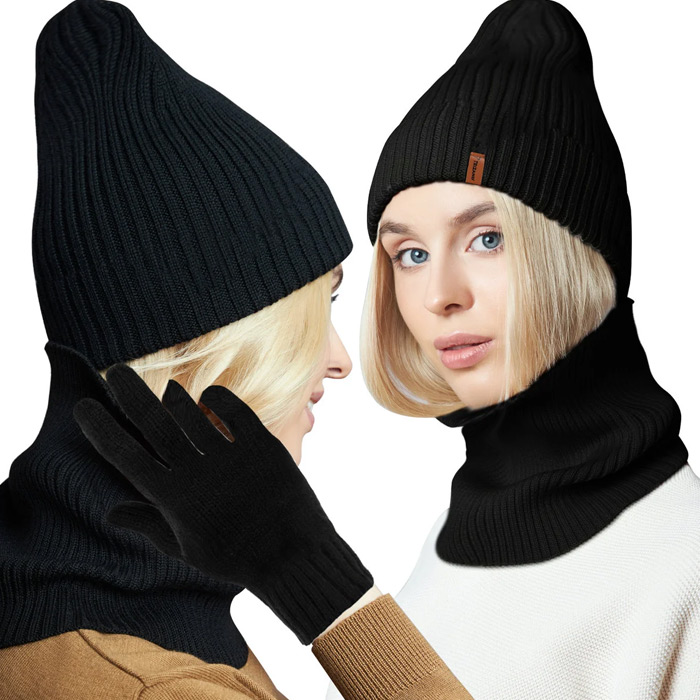 Zimný set - Čiapka, rukavice, šál (tunel)