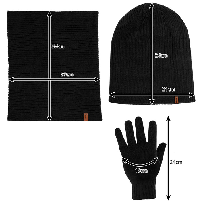 Zimný set - Čiapka, rukavice, šál (tunel)