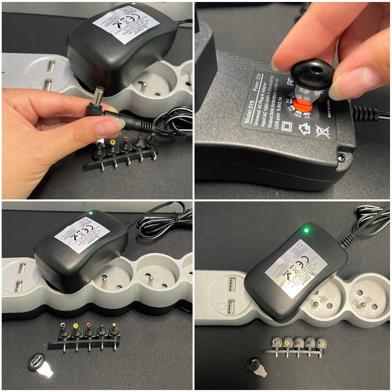 Univerzálny napájací adaptér s reguláciou napätia 30W, 3-12V