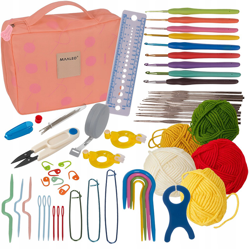Súprava na háčkovanie XXL - 21 háčikov 0,6 - 6,0mm s príslušenstvom