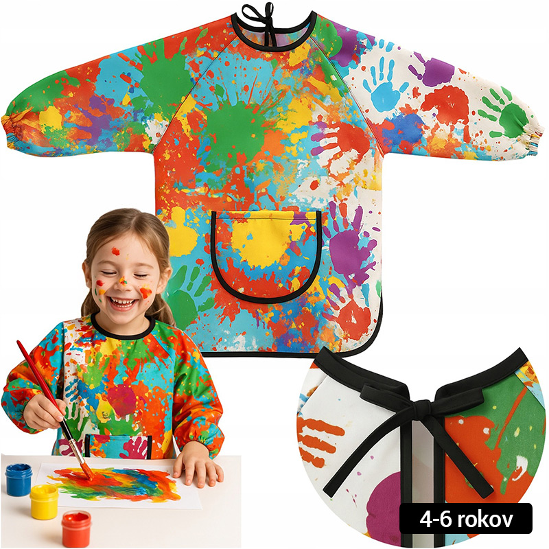 Detská ochranná nepremokavá zástera na maľovanie aj do kuchyne (2 veľkosti)
