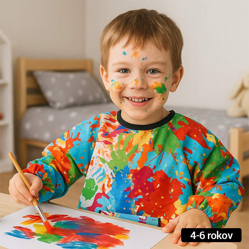 Detská ochranná nepremokavá zástera na maľovanie aj do kuchyne (2 veľkosti)