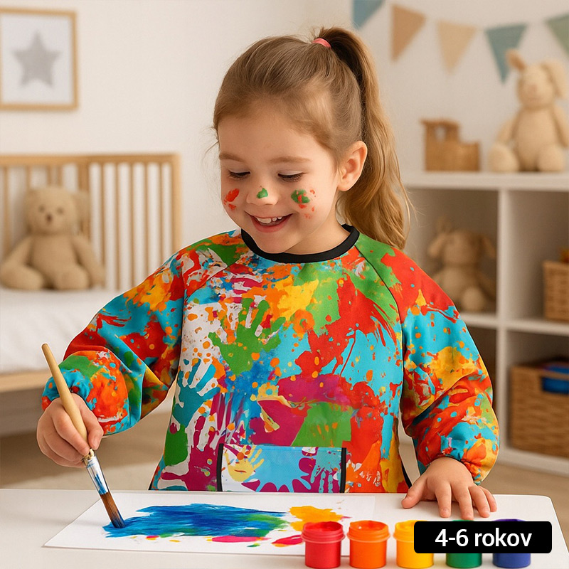 Detská ochranná nepremokavá zástera na maľovanie aj do kuchyne (2 veľkosti)
