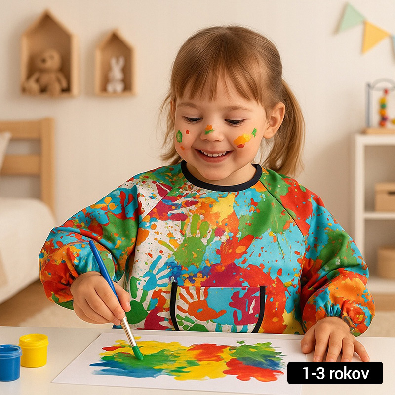 Detská ochranná nepremokavá zástera na maľovanie aj do kuchyne (2 veľkosti)