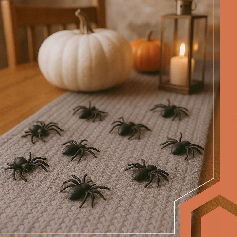 Dekoratívne pavúky na Halloween - sada 10 ks