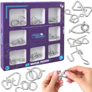 Kovové hlavolamy 8 ks - logické puzzle pre deti aj dospelých